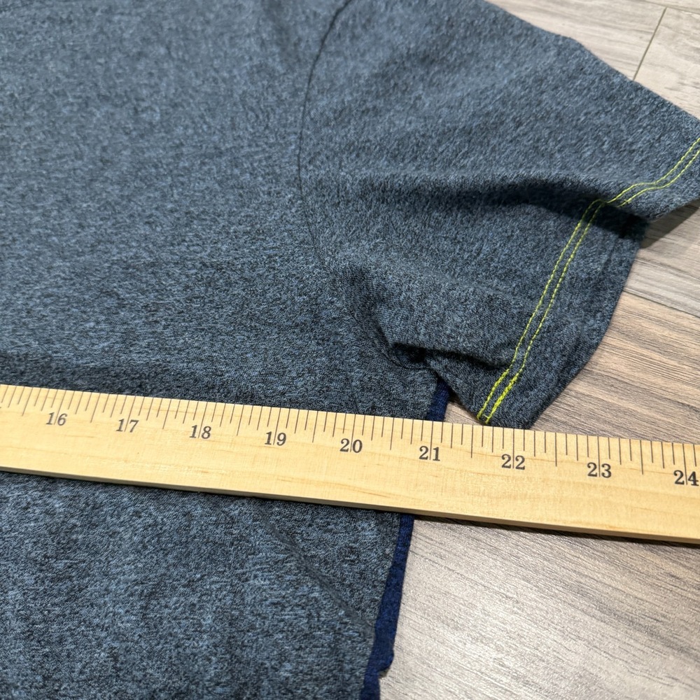 Bombas Mens‎ Large Gray Blue Athletic T Shirt Performance Tee Colorblock Tee - Picture 6 of 7